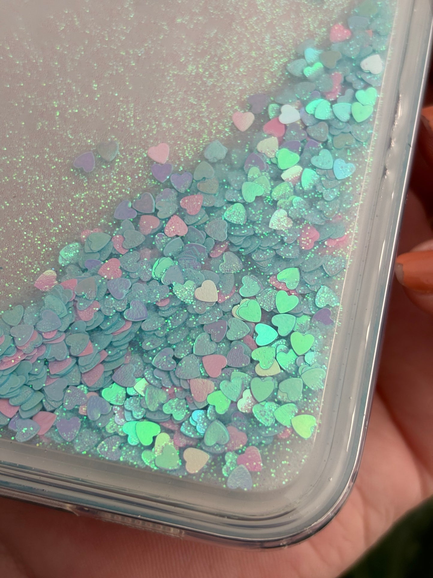 Glitter líquido celeste lila