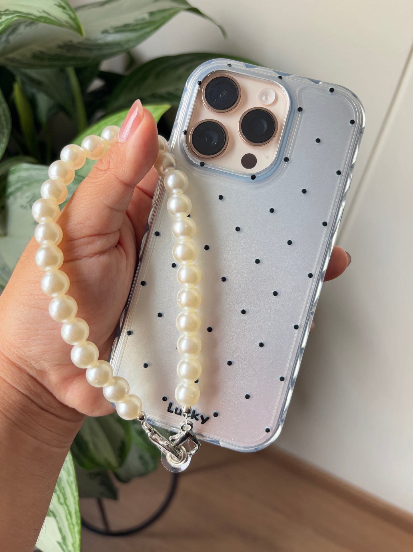 Lucky dots plateado + holder de perlas