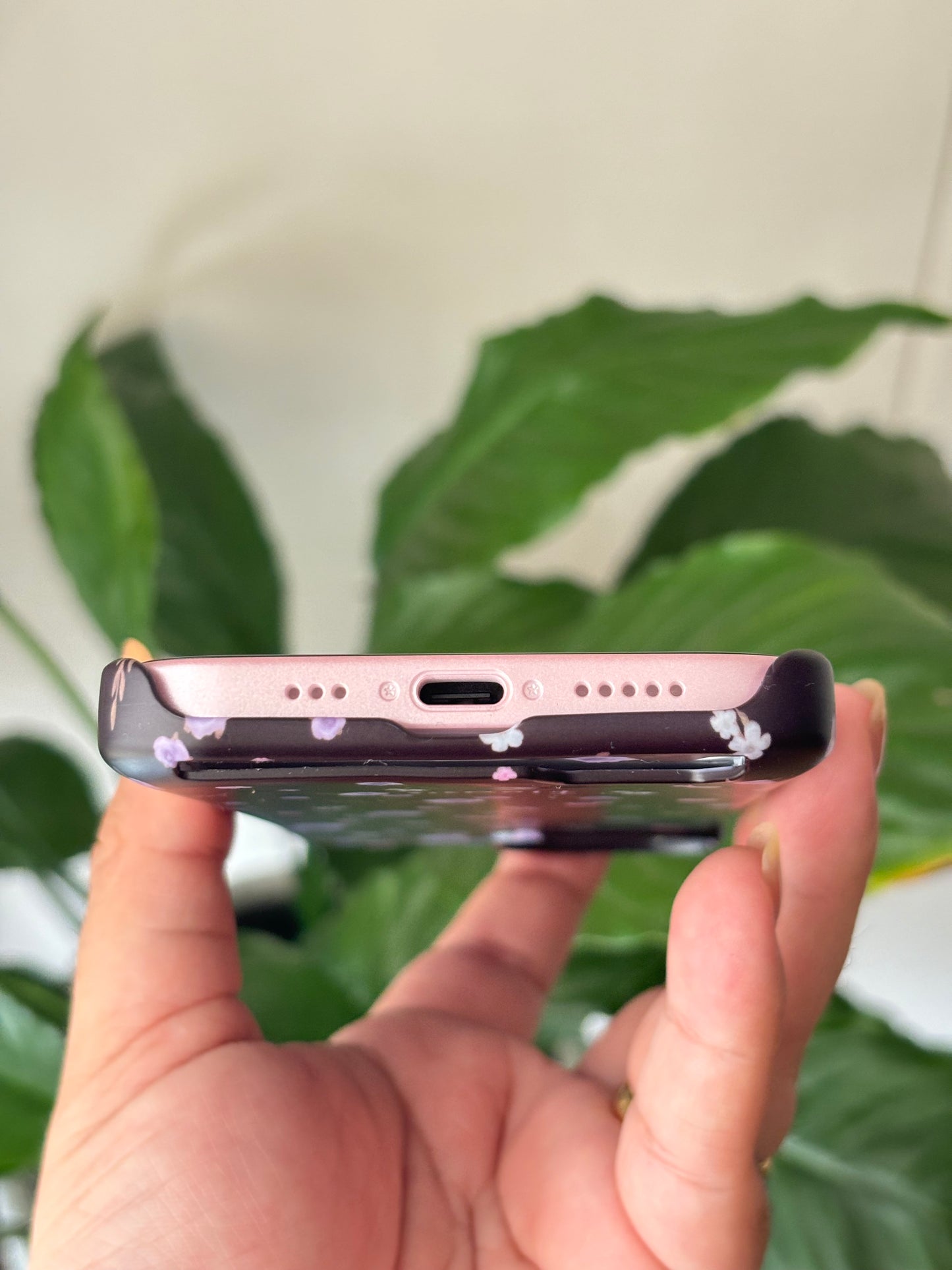 Tarjetero Flowers negro