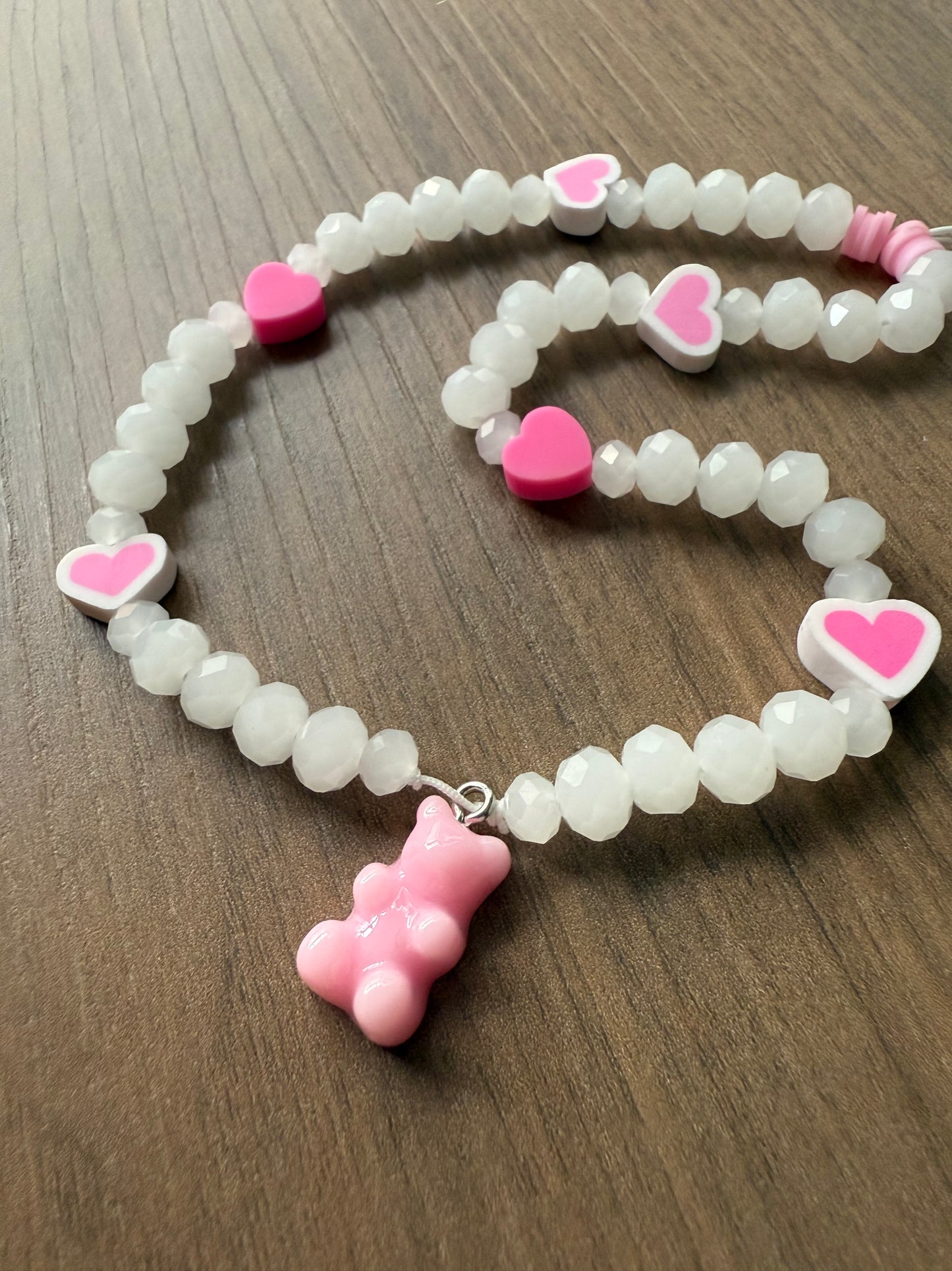 Holder oso corazón rosa