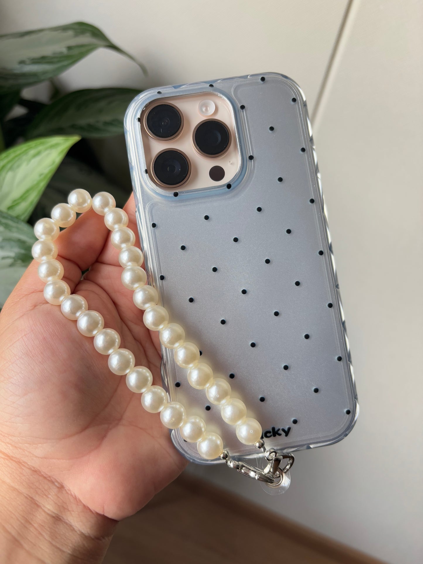 Lucky dots plateado + holder de perlas