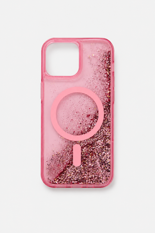 MagSafe Glitter líquido rosa