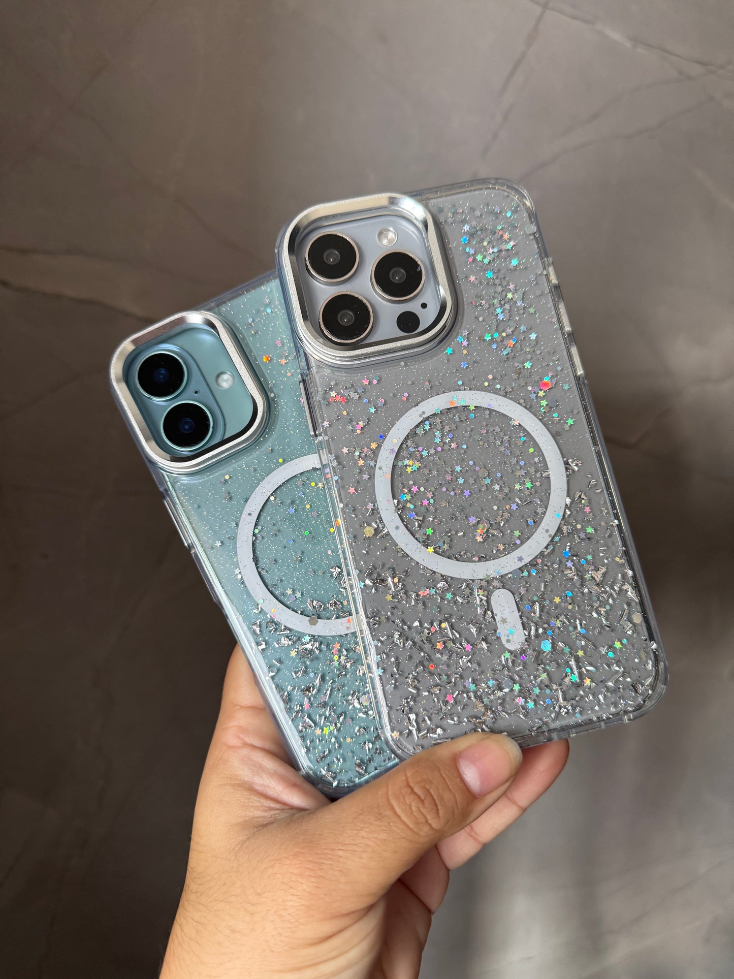 MagSafe confeti plateado