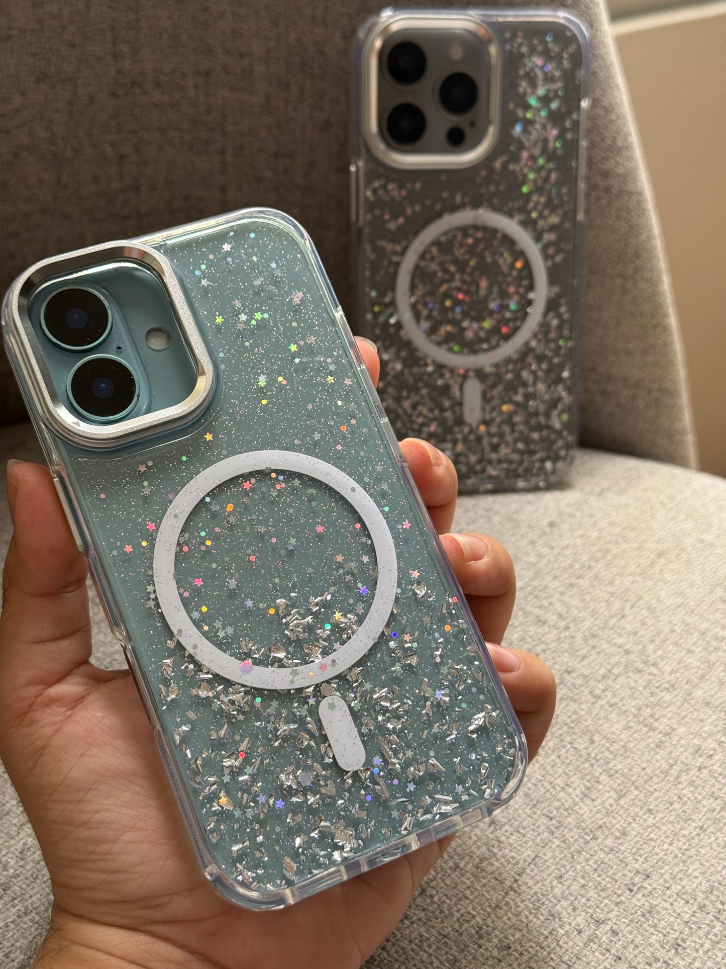 MagSafe confeti plateado