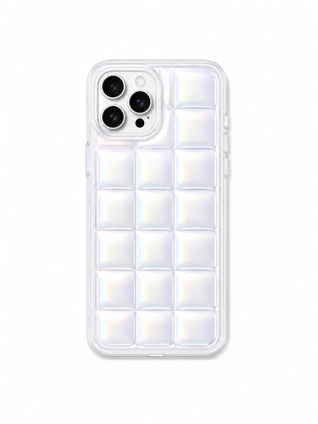 Puffer cuadros tornasol