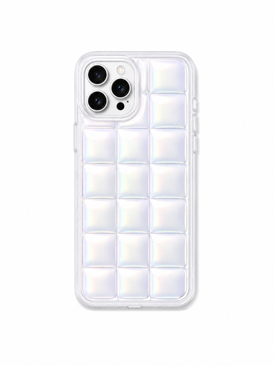 Puffer cuadros tornasol