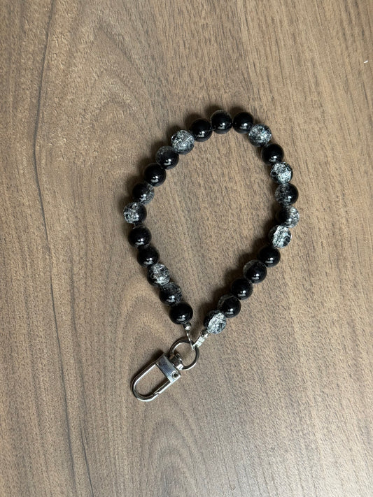 Holder perlas negras y glitter