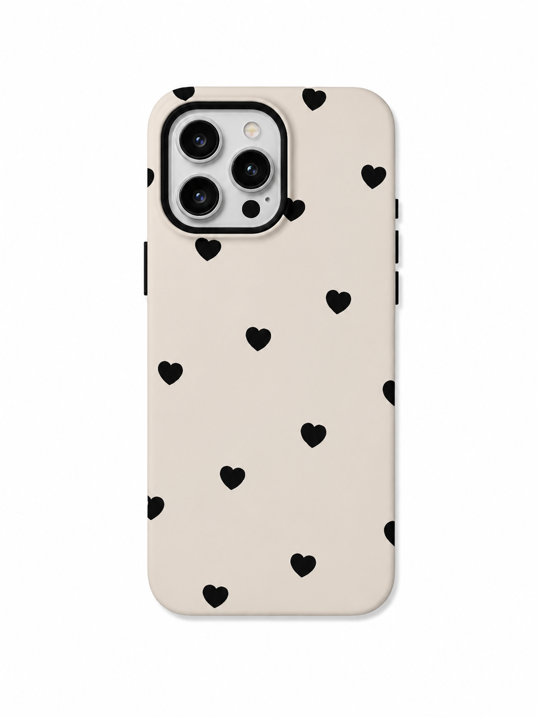 360 Crema con corazones negros