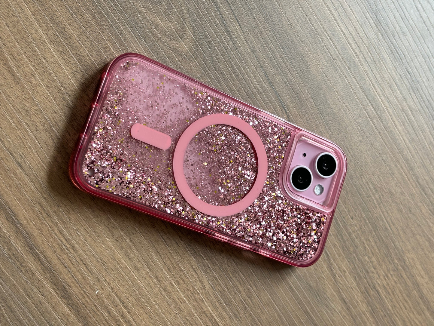 MagSafe Glitter líquido rosa